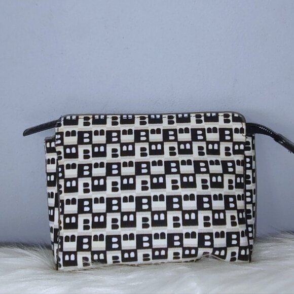 Bally "B" logo tote + pouch set canvas leather EUC - Picture 10 of 11